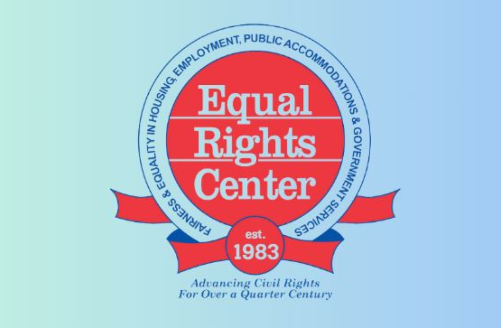 The ERC's logo. The main text on it reads: "Equal Rights Center | est. 1983."